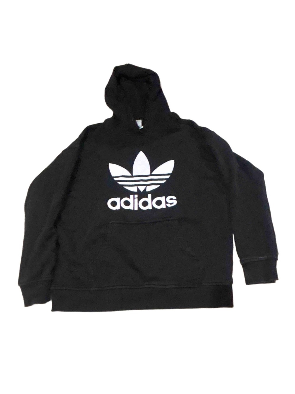 adidas Black Hoodie with White Trefoil Logo
